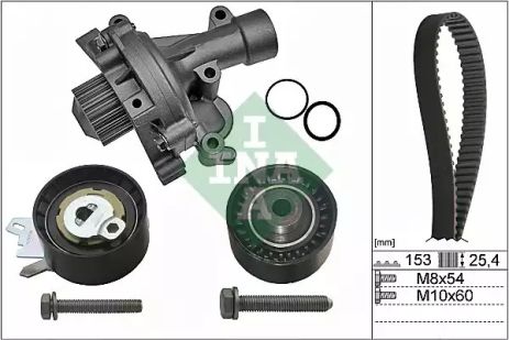 Помпа + комплект ременя ГРМ PEUGEOT 308, CITROËN C4, INA (530047130)