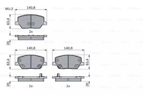 Комплект тормозных колодок, дисковый тормоз FIAT 500X, JEEP RENEGADE, BOSCH (0986494941)