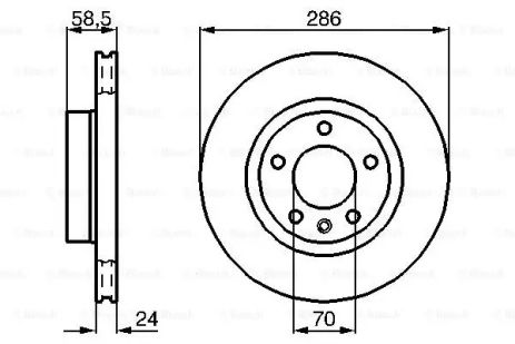 Диск гальмівний OPEL OMEGA, OPEL OMEGA, BOSCH (0986478594)