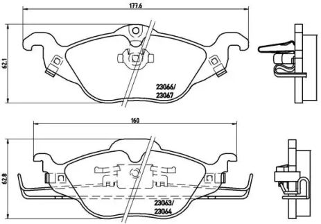 Комплект гальмівних колодок, дискове гальмо HOLDEN ASTRA, CHEVROLET ASTRA, BREMBO (P59030)