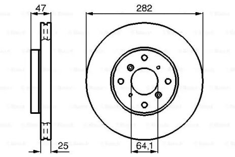 Диск гальмівний HONDA ACCORD, BOSCH (0986478982) Диск гальмівний HONDA ACCORD, BOSCH (0986478982)