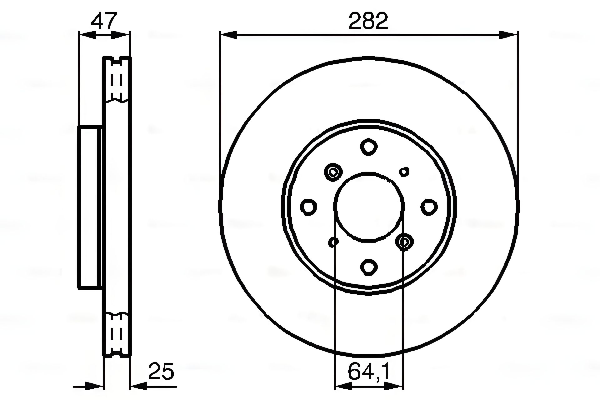 Диск гальмівний HONDA ACCORD, BOSCH (0986478982) Диск гальмівний HONDA ACCORD, BOSCH (0986478982)
