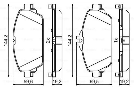 Комплект гальмівних колодок, дискове гальмо MERCEDES-BENZ E-CLASS, BOSCH (0986494951)