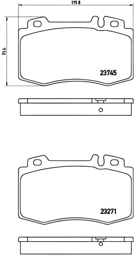 Гальмівні колодки, комплект, для MERCEDES-BENZ E-CLASS, BREMBO (P50053)