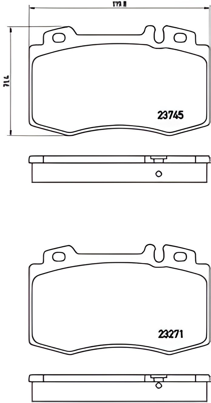 Комплект дисковых тормозных колодок для MERCEDES-BENZ E-CLASS, BREMBO (P50053) Комплект дисковых тормозных колодок для MERCEDES-BENZ E-CLASS, BREMBO (P50053)