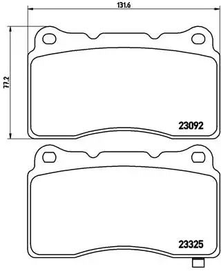 Комплект гальмівних колодок, дискове гальмо HOLDEN COMMODORE, SUBARU IMPREZA, BREMBO (P54039)