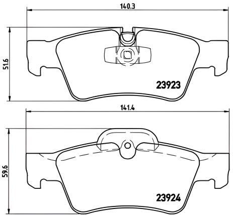 Гальмівних колодок комплект, дискове гальмо MERCEDES-BENZ R-CLASS, BREMBO (P50064)