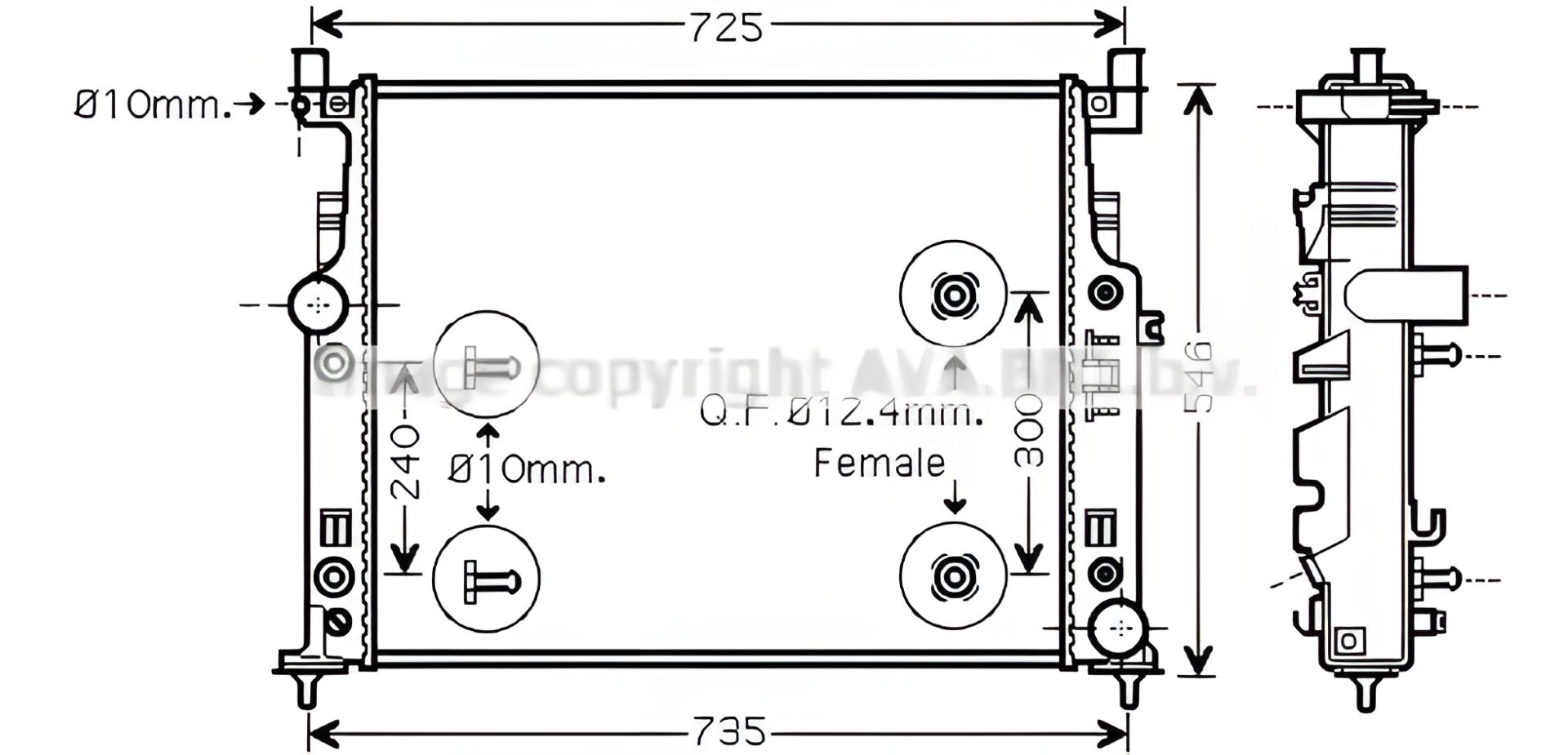 Двигательный радиатор охлаждения для MERCEDES-BENZ GL-CLASS, AVA COOLING (MSA2436) Двигательный радиатор охлаждения для MERCEDES-BENZ GL-CLASS, AVA COOLING (MSA2436)