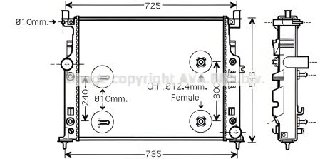 Радіатор охолодження двигуна MERCEDES-BENZ GL-CLASS, AVA COOLING (MSA2436) Радіатор охолодження двигуна MERCEDES-BENZ GL-CLASS, AVA COOLING (MSA2436)