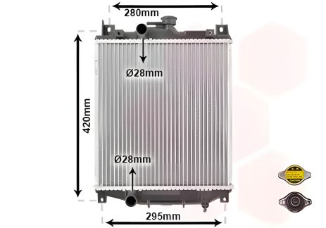 Радиатор для охлаждения двигателя SUBARU JUSTY, SUZUKI SWIFT, Van Wezel (52002059)