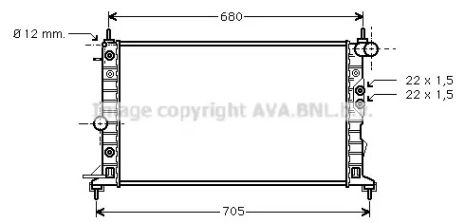 Радиатор охлаждения двигателя VAUXHALL VECTRA, OPEL VECTRA, AVA COOLING (OLA2220)