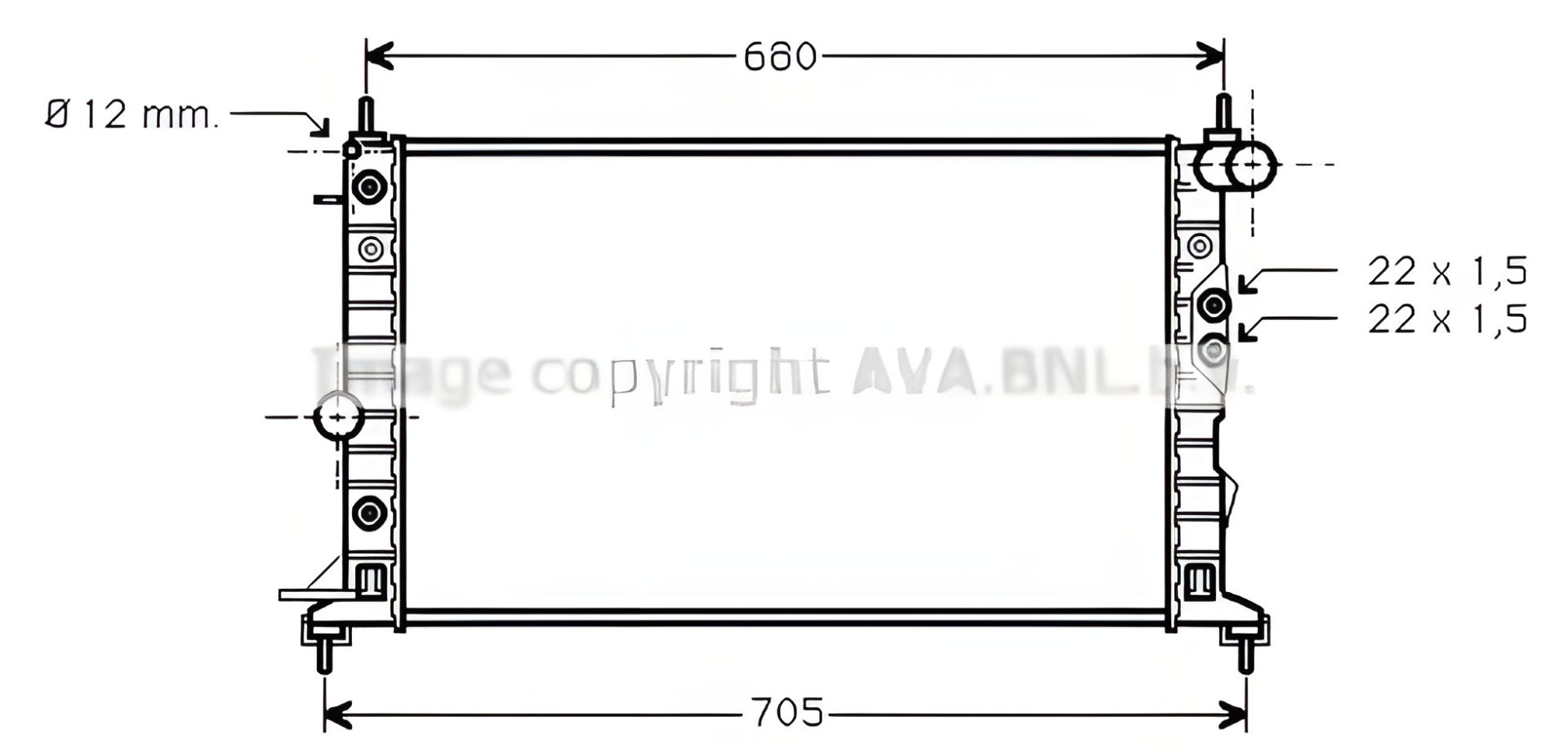 Радиатор двигателя VAUXHALL VECTRA, OPEL VECTRA, AVA COOLING (OLA2220) Радиатор двигателя VAUXHALL VECTRA, OPEL VECTRA, AVA COOLING (OLA2220)