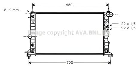 Радиатор двигателя VAUXHALL VECTRA, OPEL VECTRA, AVA COOLING (OLA2220)