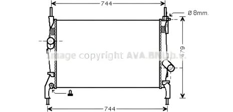 Радиатор охлаждения двигателя FORD TRANSIT, AVA COOLING (FD2404)