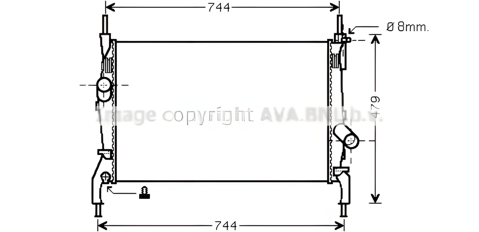 Охолодження двигуна радіатор FORD TRANSIT, AVA COOLING (FD2404) Охолодження двигуна радіатор FORD TRANSIT, AVA COOLING (FD2404)