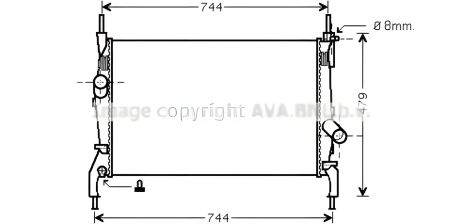 Радіатор охолодження двигуна FORD TRANSIT, AVA COOLING (FD2404)