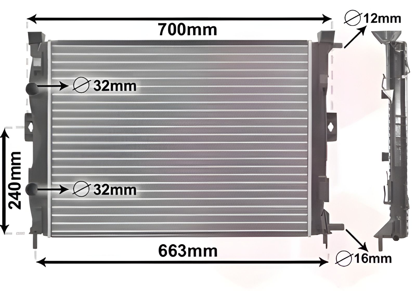 Охлаждающий радиатор двигателя для RENAULT GRAND SCÉNIC, Van Wezel (43002306) Охлаждающий радиатор двигателя для RENAULT GRAND SCÉNIC, Van Wezel (43002306)