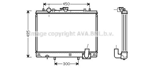 Радиатор охлаждения двигателя MITSUBISHI L200/300, AVA COOLING (MT2161)