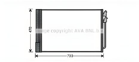 AVA Конденсор-радіатор кондиціонера BMW 6 COOLING (BWA5370D)