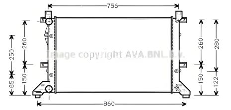 Радіатор охолодження двигуна VW LT, AVA COOLING (VNA2155)