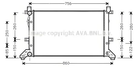 Радіатор охолодження двигуна VW LT, AVA COOLING (VNA2155) Радіатор охолодження двигуна VW LT, AVA COOLING (VNA2155)