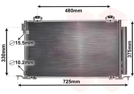 Конденсор кондиціонера для TOYOTA AVENSIS, Van Wezel (53005393)
