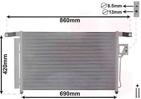 Конденсор кондиціонера для Hyundai Santa Fe Конденсор кондиціонера для Hyundai Santa Fe