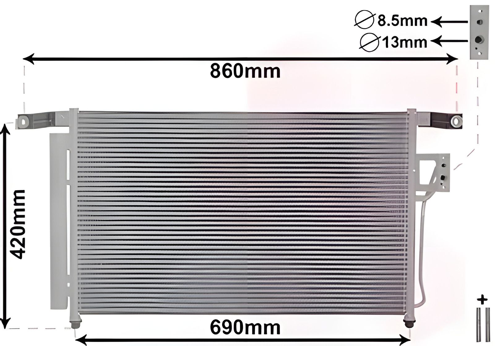 Конденсор кондиціонера для Hyundai Santa Fe Конденсор кондиціонера для Hyundai Santa Fe