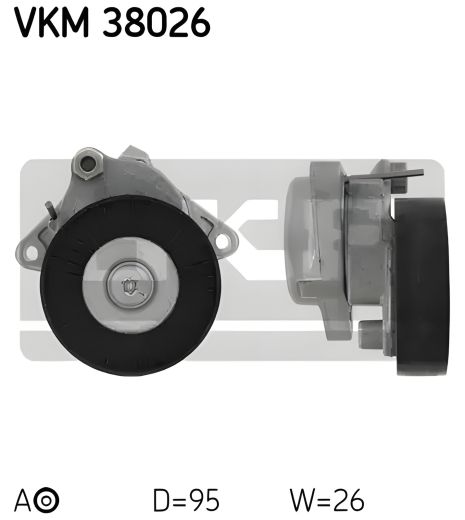 Ролик поліклінового ременя натяжний CHRYSLER CROSSFIRE, MERCEDES-BENZ CLS, SKF (VKM38026) Ролик поліклінового ременя натяжний CHRYSLER CROSSFIRE, MERCEDES-BENZ CLS, SKF (VKM38026)