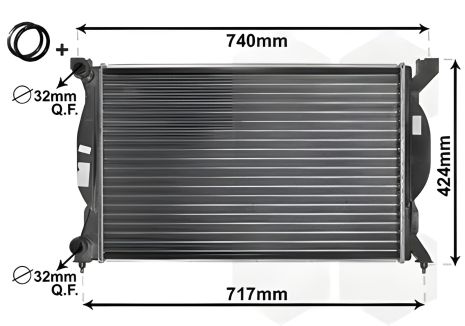 Автомобильный радиатор для SEAT EXEO и AUDI A4, Van Wezel (03002201)