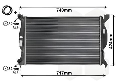 Автомобильный радиатор для SEAT EXEO и AUDI A4, Van Wezel (03002201) Автомобильный радиатор для SEAT EXEO и AUDI A4, Van Wezel (03002201)