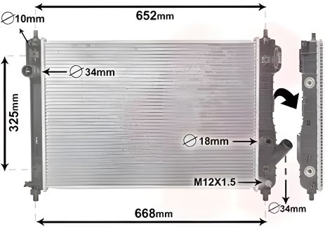 Радиатор CHEVROLET AVEO двигателя, Van Wezel (81002087)