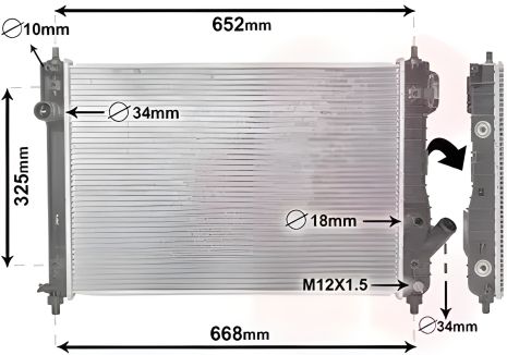 Радиатор CHEVROLET AVEO двигателя, Van Wezel (81002087)