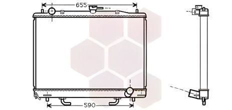 Радіатор охолодження двигуна для MITSUBISHI PAJERO, Van Wezel (32002163)