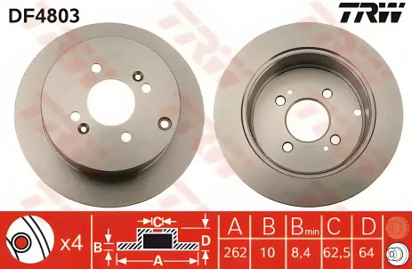 Диск тормозной KIA RIO, HYUNDAI i20, TRW (DF4803) Диск тормозной KIA RIO, HYUNDAI i20, TRW (DF4803)
