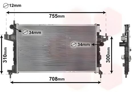 Двигательный радиатор OPEL TIGRA, Van Wezel (37002380) Двигательный радиатор OPEL TIGRA, Van Wezel (37002380)