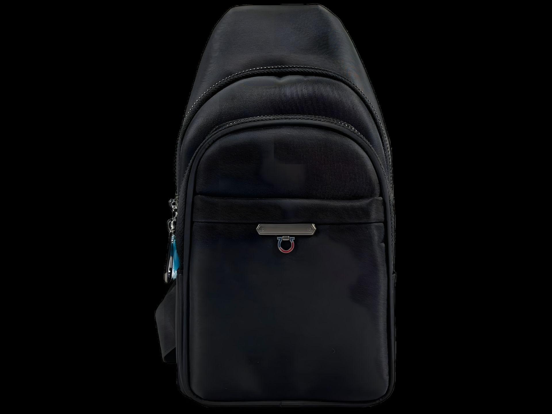 Чоловіча сумка через плече з трьома відділеннями та блискавкою, чорна Чоловіча сумка через плече з трьома відділеннями та блискавкою, чорна