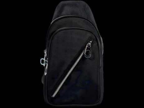 Сумка-слінг на три відділення, водонепроникна тканина, чорна Сумка-слінг на три відділення, водонепроникна тканина, чорна