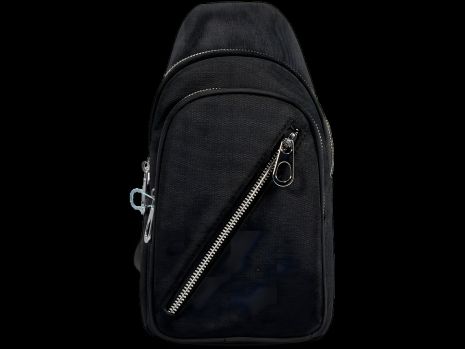 Сумка-слінг на три відділення, водонепроникна тканина, чорна