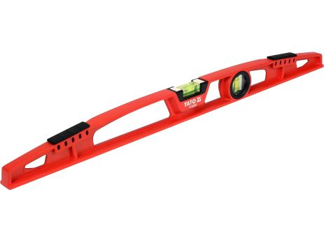 Рівень для укладання плитки, алюмінієвий корпус: L=600 мм, 2 капсули, 4 магніти [30] Yato YT-30320