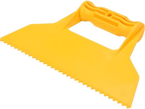 Шпатель для сумішей та клеїв: L= 225 мм пластиковий, з 3-кутними зубами – 7х7 мм [50] Vorel 05973 професійний