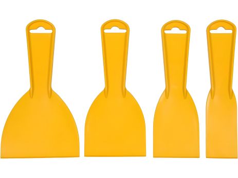 Пластикові шпателі 40, 60, 80, 100 мм, набір 4 шт. Пластикові шпателі 40, 60, 80, 100 мм, набір 4 шт.