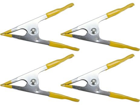 Струбцини "прищіпка" l=100 мм, розведення губ-35 мм із сталі, 4 шт. [24/96] Vorel 38493 для надійної фіксації