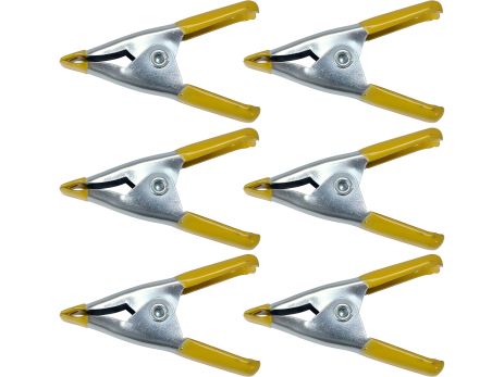 Набір струбцин "прищіпка" 50 мм, з розведенням губ-20 мм, сталь, 6 шт. [36/144] Vorel 38490