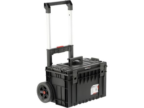 Ящик з інструментами Yato 52V S1, 2 секції та органайзер, 660x643x483 мм, колесами, телескопічною ручкою, YT-09159