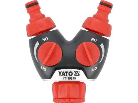 Розгалужувач садового шланга Ø= 3/4" та 1" ABS-пластик [12/48], Yato YT-99848