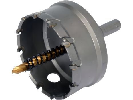 Корончатое сверло TCT: Ø70 x 103 мм, толщина до 25 мм, с направляющим, 6-гранный хвост 3/8" [6] Yato YT-44071