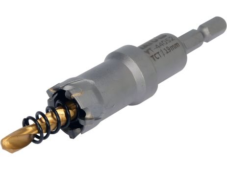 Коронка по металу TCT Ø19x103 мм, товщина до 25 мм, 6-гранний хвіст 1/4", Yato (YT-44052)