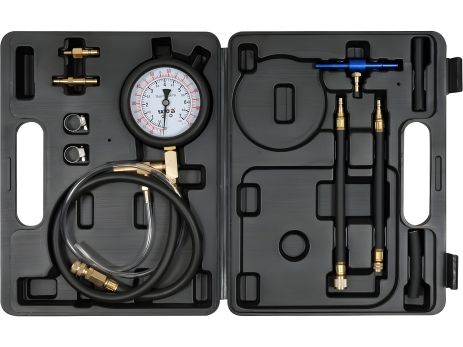 Впрыска давления манометр бензина: 0-0.7 МПа, с аксессуарами, 10 элем+кейс [10/140] Yato YT-73023