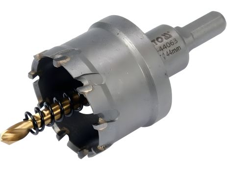 Металлическая коронка со сверлом: Ø44 x 103 мм, 6-гран. хвостовик 3/8", Yato YT-44063